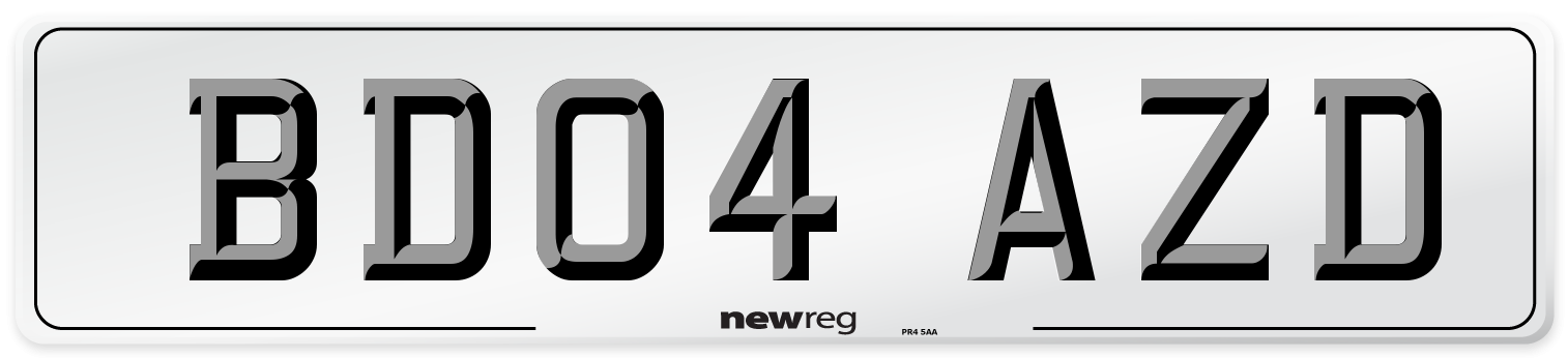 BD04 AZD Number Plate from New Reg